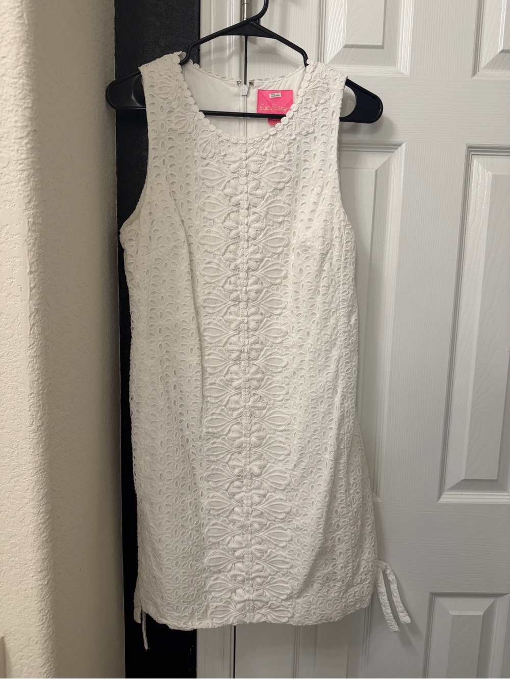 Lilly Pulitzer Melani Shift Dress In Resort White Oval Flower Petal Eyelet